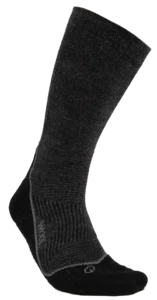 Adults’ high-rise wool trekking socks, Trek 900 - Grey Black